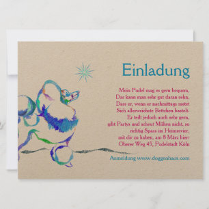 Pudel Einladungen Invitation