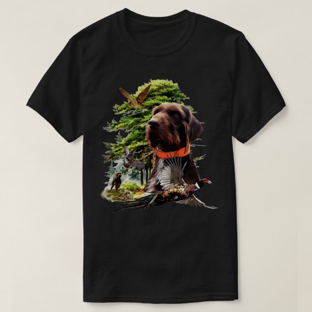 Pudelpointer bird hunting T-Shirt (Design Front)