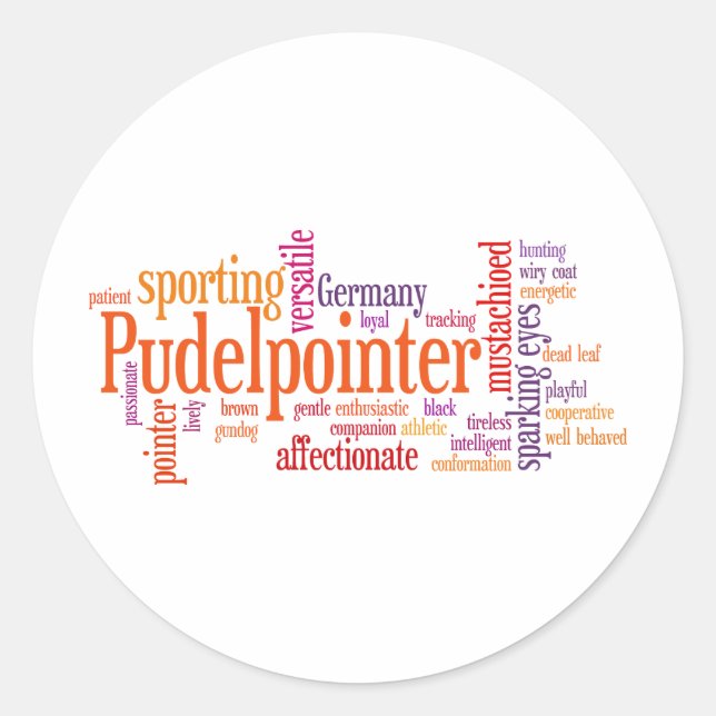 Pudelpointer Classic Round Sticker (Front)