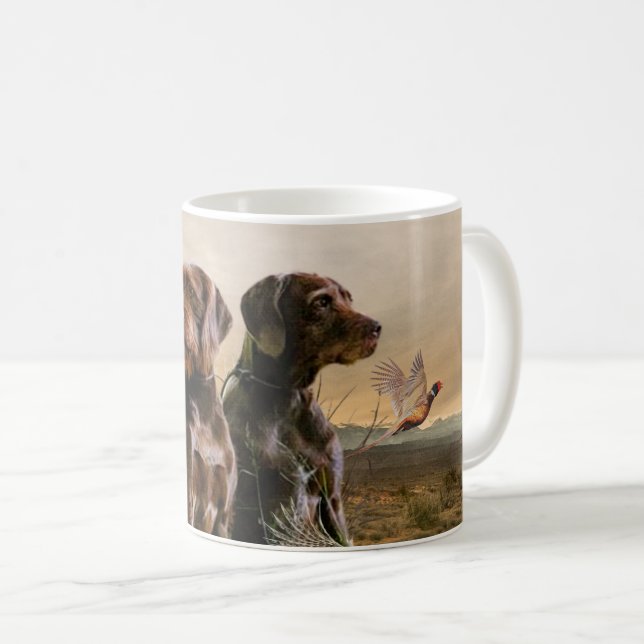 Pudelpointers, Hunting pheasant  Coffee Mug (Front Right)