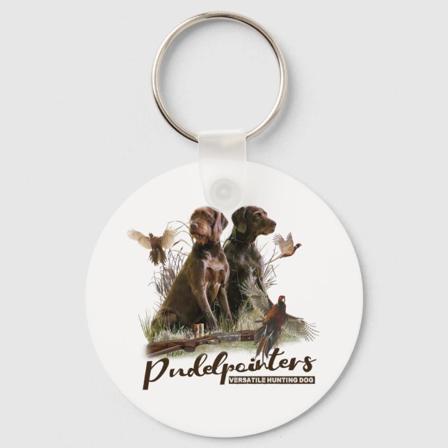 Pudelpointers, Hunting pheasant   Key Ring (Front)
