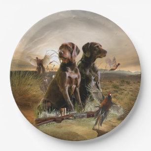 Pudelpointers, Hunting pheasant Paper Plate