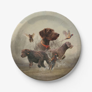 Pudelpointers, Hunting pheasant Paper Plate