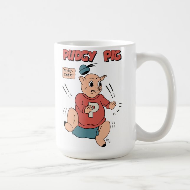 Pudgy Pig Coffee Mug (15 oz. size) (Right)