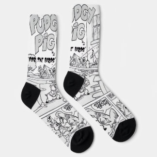 "PUDGY Pig" Funny Strip Socks