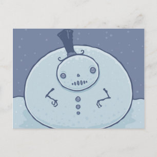 Pudgy Snowman Postcard