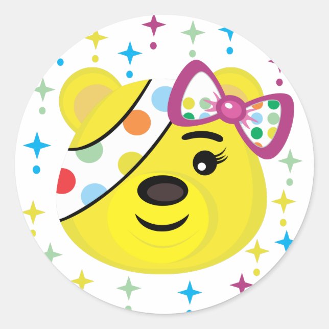 Pudsey bear classic round sticker (Front)
