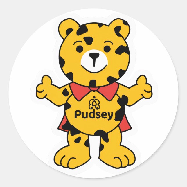Pudsey, Pudsey Bear - Children in Need Classic Round Sticker (Front)