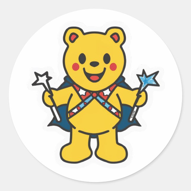 Pudsey, Pudsey Bear - Children in Need Classic Round Sticker (Front)