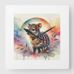 Pudu 081024AREF139 - Watercolor Square Wall Clock