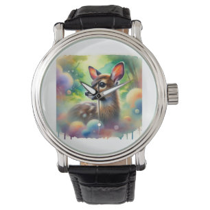 Pudu Deer 030724AREF115 - Watercolor Watch
