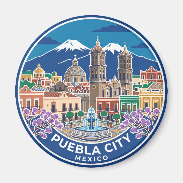 Puebla City Mexico Magnet (Front)