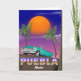 Puebla Mexico, holiday poster Card