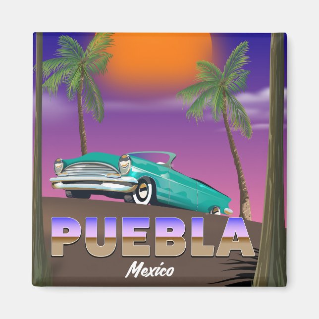 Puebla Mexico, holiday poster Magnet (Front)