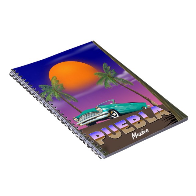 Puebla Mexico, holiday poster Notebook (Right Side)