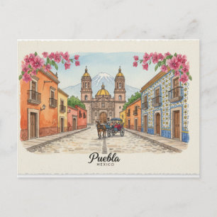 Puebla Mexico, Postcard