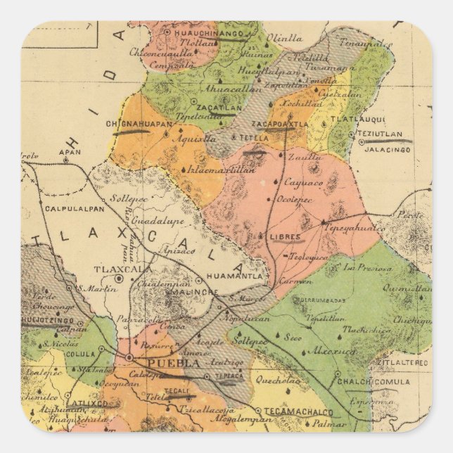 Puebla, Mexico Square Sticker (Front)