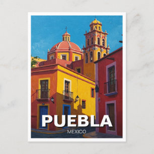 Puebla Mexico Travel Postcard