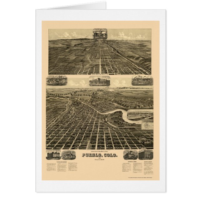 Pueblo, CO Panoramic Map - 1890  (Front)