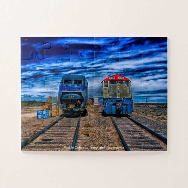 Pueblo Colorado Trains and Locomotives Jigsaw Puzzle (Horizontal)