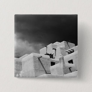 Pueblo style adobe Inn at Loretto, Santa Fe, New 2 15 Cm Square Badge