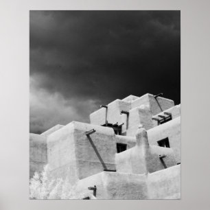 Pueblo style adobe Inn at Loretto, Santa Fe, New 2 Poster