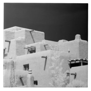 Pueblo style adobe Inn at Loretto, Santa Fe, New Tile