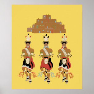 Pueblo Turtle Dancers Poster