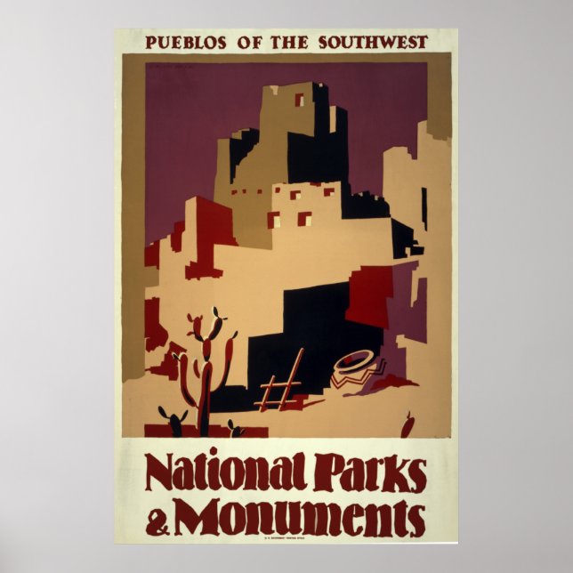 Pueblos of the southwest poster (Front)