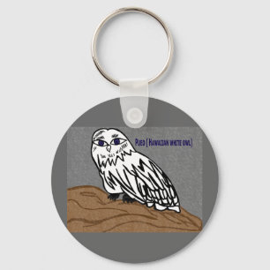 Pueo hawaiian white owl key ring