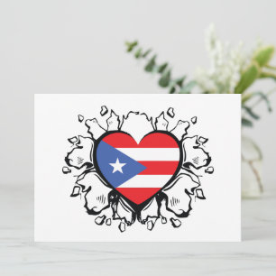 Puero Rico Flag Boricua Cute Simple Invitation