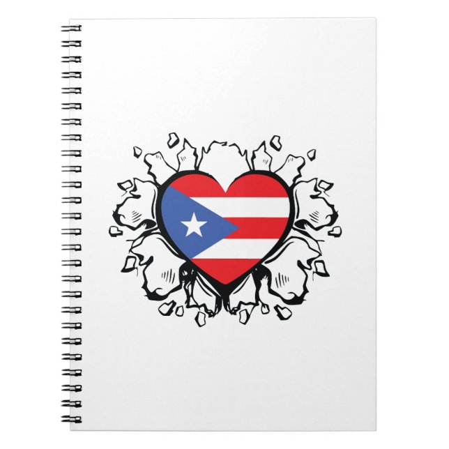 Puero Rico Flag Boricua Cute Simple Notebook (Front)