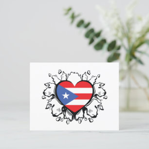 Puero Rico Flag Boricua Cute Simple Postcard