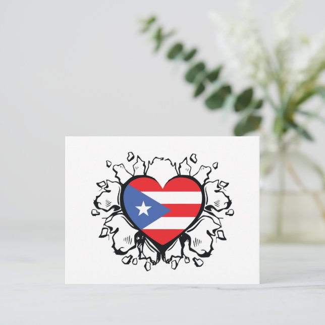 Puero Rico Flag Boricua Cute Simple Postcard (Standing Front)
