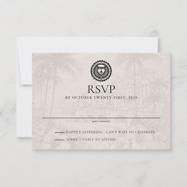Puerta Vallarta Passport Wedding RSVP Card (Front)