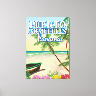 Puerto Armuelles Panama Beach travel poster Canvas Print