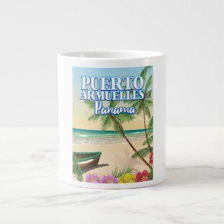 Puerto Armuelles Panama Beach travel poster Large Coffee Mug