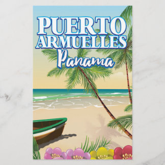 Puerto Armuelles Panama Beach travel poster Stationery