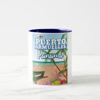Puerto Armuelles Panama vacation travel poster Two-Tone Coffee Mug