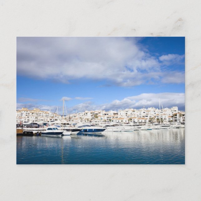 Puerto Banus Skyline on Costa del Sol in Spain Postcard (Front)