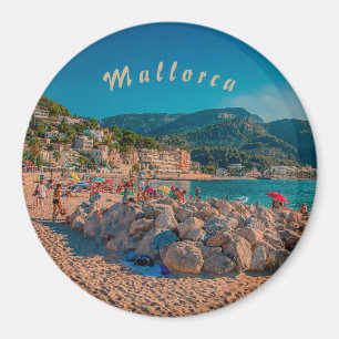 Puerto de Sóller round magnet in Mallorca