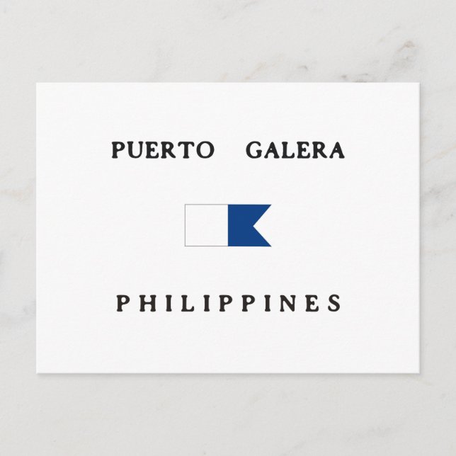 Puerto Galera Philippines Alpha Dive Flag Postcard (Front)
