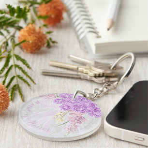 Puerto Madero bow and Bouquet Maid-of-Honour butto Key Ring