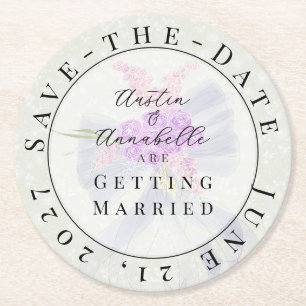 Puerto Madero Coquette Sheer blue bow on Sage Round Paper Coaster