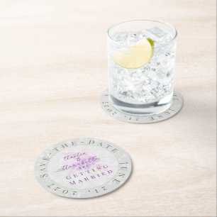 Puerto Madero rose  Save-the-Date coaster