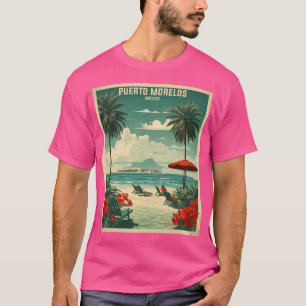 Puerto Morelos Yucatan Mexico Vintage Travel Touri T-Shirt