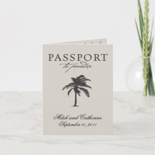 Puerto Peñasc Mexico Passport Weddding Invitation