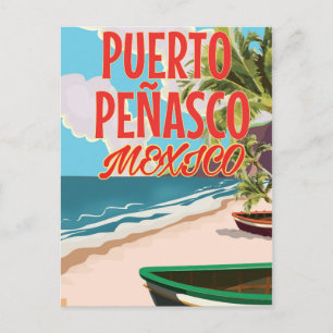 Puerto Peñasco Beach Mexico travel poster Postcard