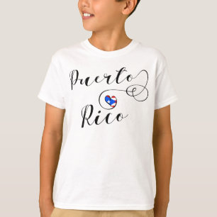Puerto Rica Flag Heart, Puerto Rican Design T-Shirt