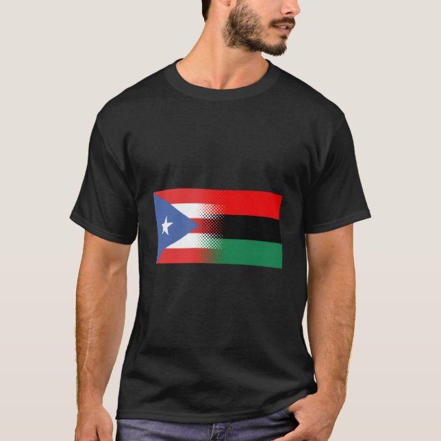 Puerto Rican African Flag Afro Boricua Puerto Rico T-Shirt (Front)